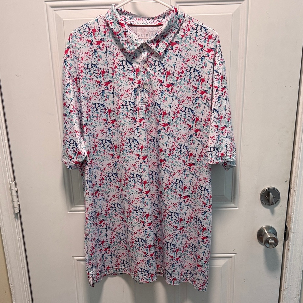 Men's Polo Shirt - pink and Blue